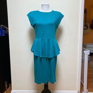 -Michelle Stuart Petites- Vintage 80's Tiered Teal Dress, Size 10
